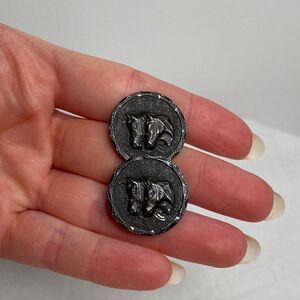 VINTAGE Men's Silver Horse Design Cufflinks